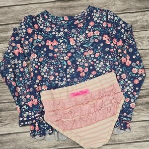 Ruffle Butts Navy Floral Swimsuit